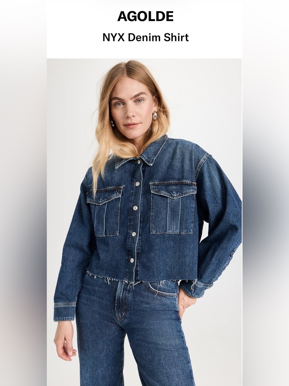 BNWT Agolde NYX Denim Shirt Jacket